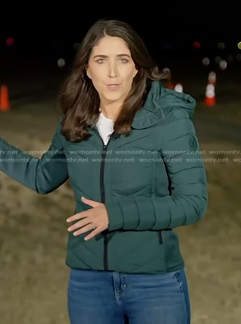 Liz Kreutz’s green down jacket on Today