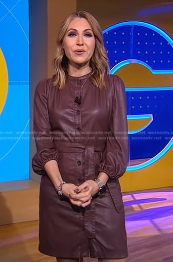 Lori’s brown leather shirtdress on Good Morning America