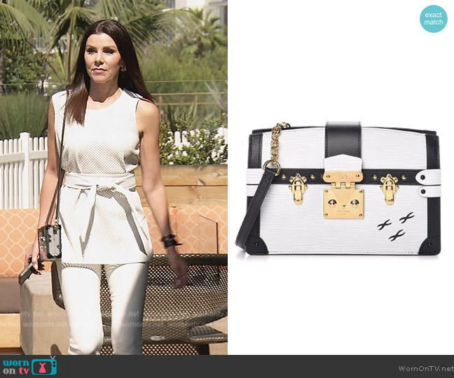 Louis Vuitton Epi Trunk Clutch White worn by Heather Dubrow on The Real Housewives of Orange County