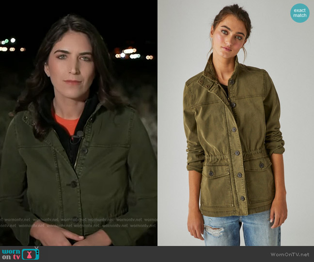 Lucky Brand Utility Jacket in Olive Night worn by Liz Kreutz on Today