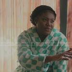 Lynae’s white and green check bathrobe on The Chi