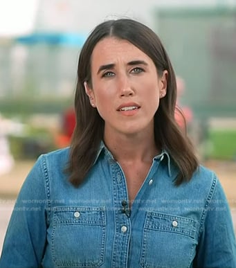 Maggie Vespa’s denim button down shirt on NBC News Daily