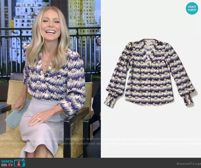 Maison Mayle Charlotte Blouse worn by Kelly Ripa on Live with Kelly and Mark
