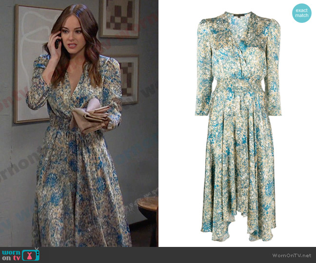 Maje Asymmetric Abstract Print Dress worn by Stephanie Johnson (Abigail Klein) on Days of our Lives