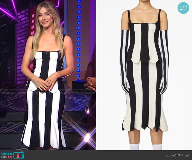 Marc Jacobs Scuba Striped Top worn by Julianne Hough on Good Morning America