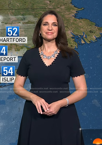 Maria’s black scalloped trim dress on Today