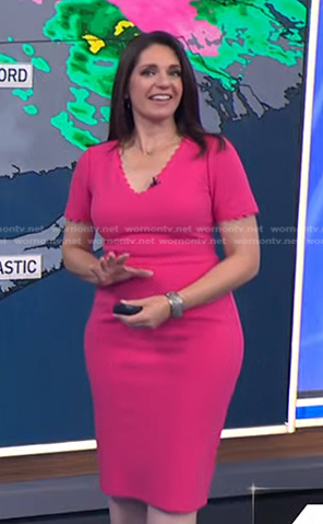 Maria’s pink scalloped trim dress on Today