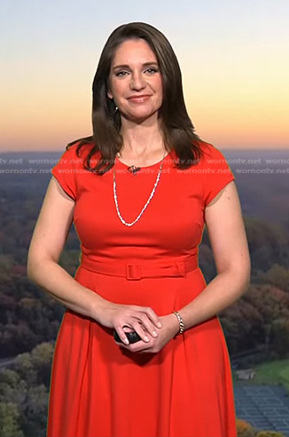 Maria Larosa’s red belted dress on Today