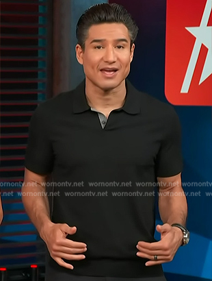 Mario’s black polo on Access Hollywood