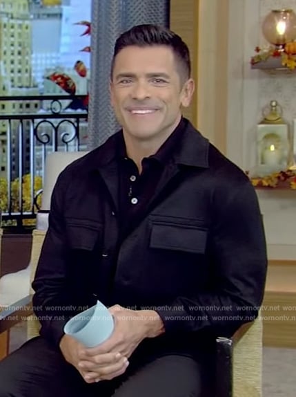 Mark’s black overshirt on Live with Kelly and Mark