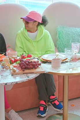 Mary’s pink colorblock baseball cap and sneakers on The Real Housewives of Salt Lake City