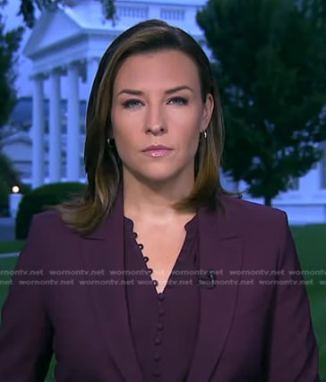 Mary’s purple loop button blouse on Good Morning America