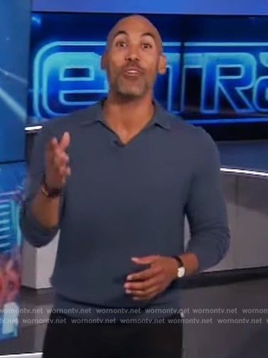 Melvin Roberts’ blue polo sweater on Extra