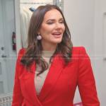 Meredith’s red asymmetric blazer on The Real Housewives of Salt Lake City