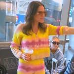 Meredith’s beige tie dye cardigan and pants on The Real Housewives of Salt Lake City