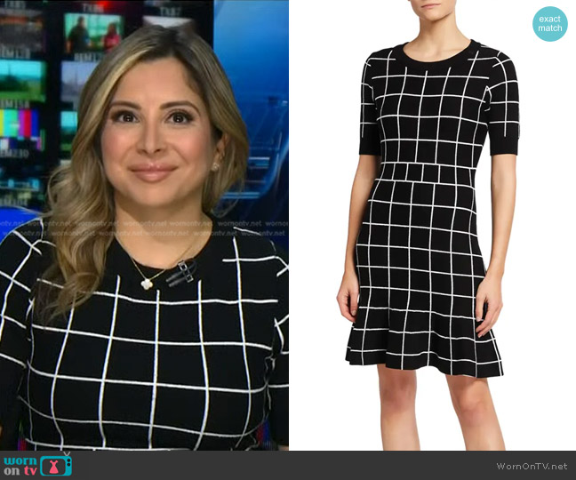 Milly Windowpane Jacquard Mini Dress worn by Silvana Henao on NBC News Daily