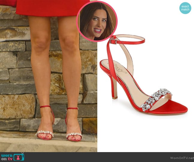 Jewell Badgley Mischka Crystal Embellished Sandals worn by Polly Brindle (Polly Brindle) on Selling the OC