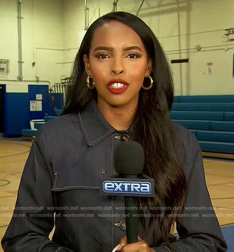 Mona’s denim cropped jacket on Extra