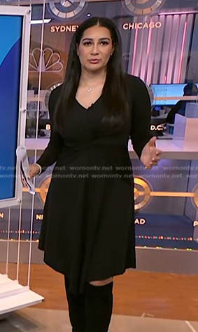 Morgan’s black twisted waist dress on NBC News Daily