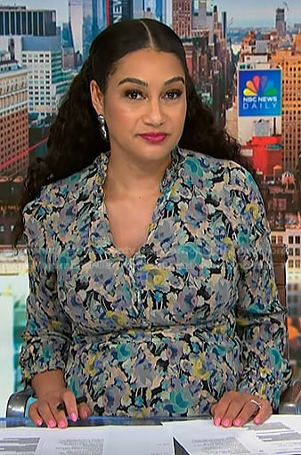 Morgan’s floral ruffle neckline dress on NBC News Daily