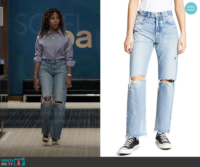 Moussy Vintage Odessa Jeans worn by Christina Hunter (Nicole Beharie) on The Morning Show