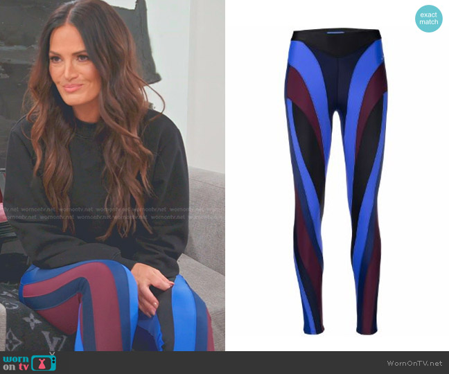 Mugler Panelled Colour-Block Leggings worn by Lisa Barlow on The Real Housewives of Salt Lake City