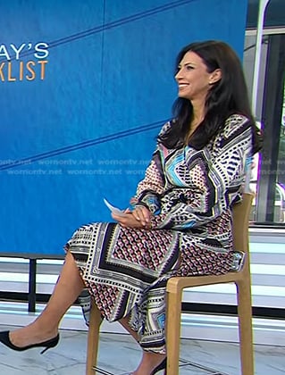 Natalie’s geometric print wrap dress on Today
