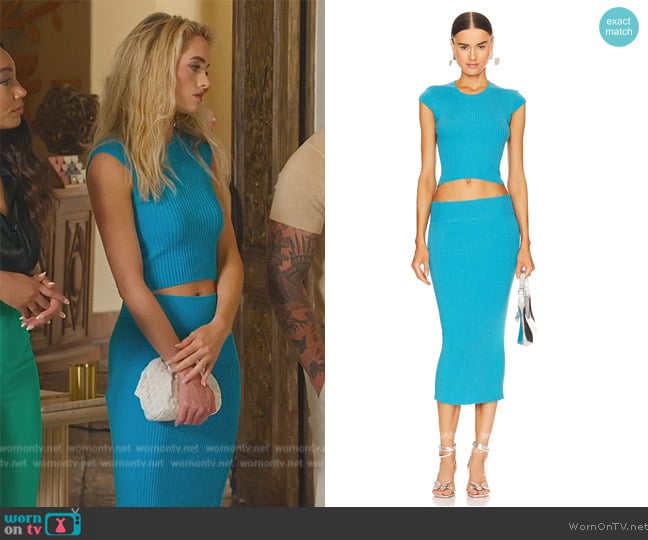 NBD Jaclyn Mixed Rib Top worn by Alexandra Jarvis (Alexandra Jarvis) on Selling the OC
