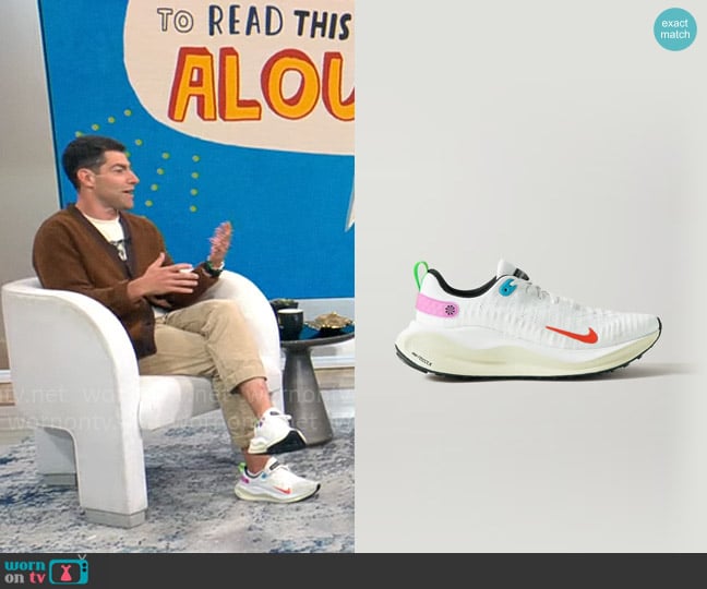 Nike InfinityRN 4 SE Rubber-Trimmed Flyknit Sneakers worn by Max Greenfield on CBS Mornings