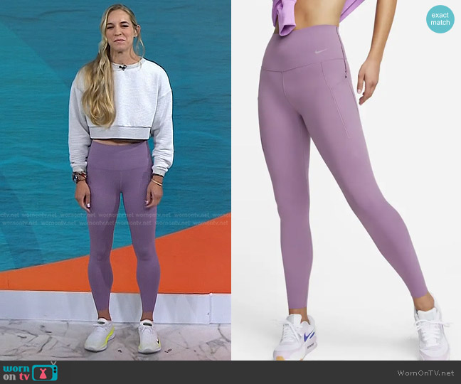 Nike Universa Dri-FIT Medium Support High Waist Leggings worn by Jes Woods on Today