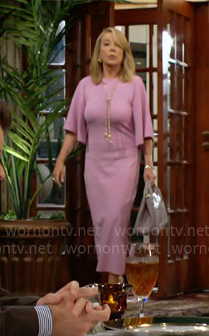 Nikki’s pink midi dress on The Young and the Restless