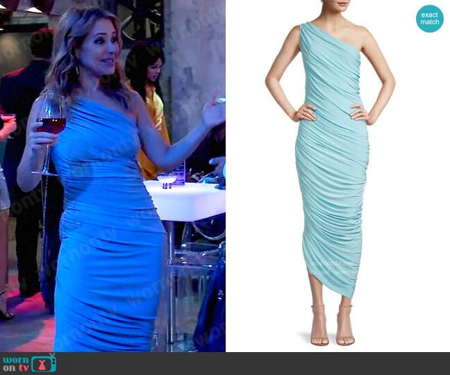 Norma Kamali Diana Gown in Powder Blue worn by Olivia Falconeri (Lisa Lo Cicero) on General Hospital