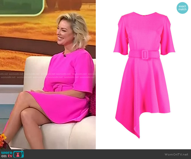 Oscar de la Renta Belted Asymmetric Mini Dress worn by Katherine Heigl on Today