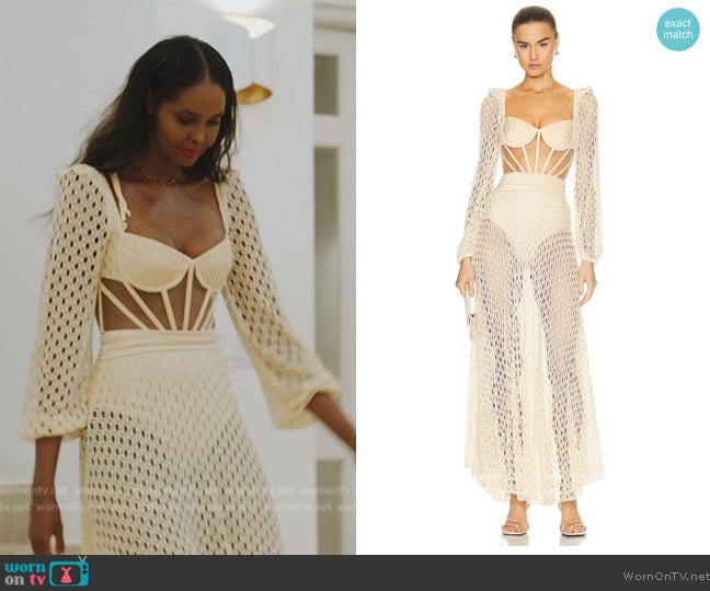 Patbo Monstera Crochet Bustier Dress worn by Ubah Hassan on The Real Housewives of New York City