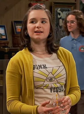 Winnie’s white Pink Floyd graphic tee on Bunkd