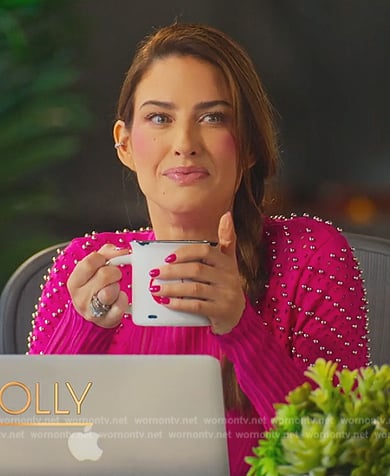 Polly’s pink studded dress on Selling the OC