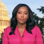 Rachel’s pink contrast trim blouse on Good Morning America