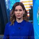 Rebecca’s blue floral button down shirt on Good Morning America