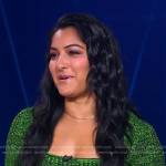 Reena’s green ribbed knit dress on Good Morning America