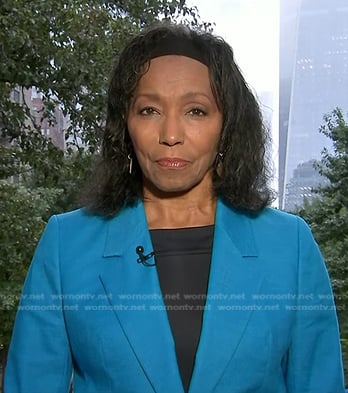 Rehema Ellis’s blue linen blazer on Today