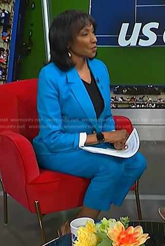Rehema Ellis’s blue linen blazer on Today