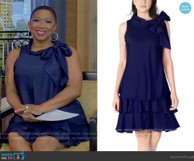 Robbie Bee Tie Neck Blouse worn by Deja Vu on Live with Kelly and Mark