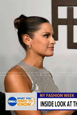 Rocsi Diaz’s sequin sleeveless top on Good Morning America