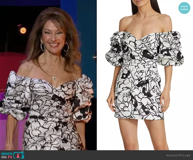 Ronny Kobo Dawson Floral Off-The-Shoulder Minidress worn by Susan Lucci on Generation Gap