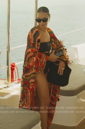 Sai’s multicolored knit robe on The Real Housewives of New York City