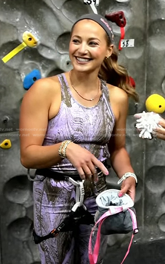 Sasha DiGiulian’s abstract print onesie on Today