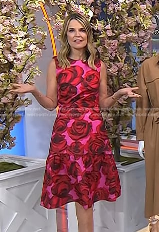 Savannah’s pink rose print dress on Today