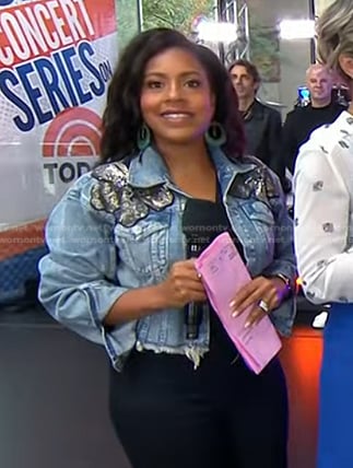 Sheinelle’s floral embellished denim jacket on Today