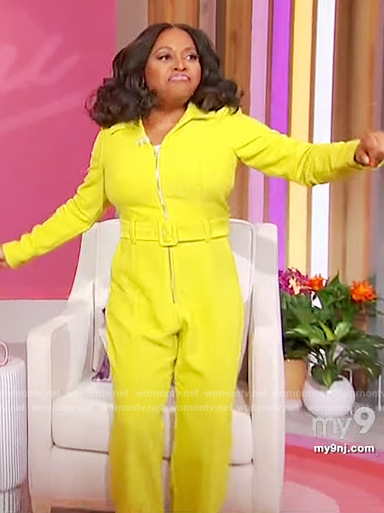 Sherri’s yellow belted jumpsuit on Sherri