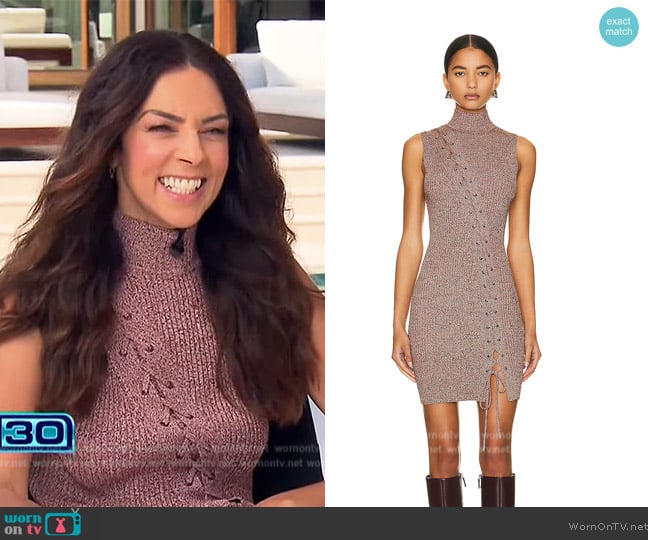 Simkhai Cade Turtleneck Tank Mini Dress worn by Terri Seymour on Extra